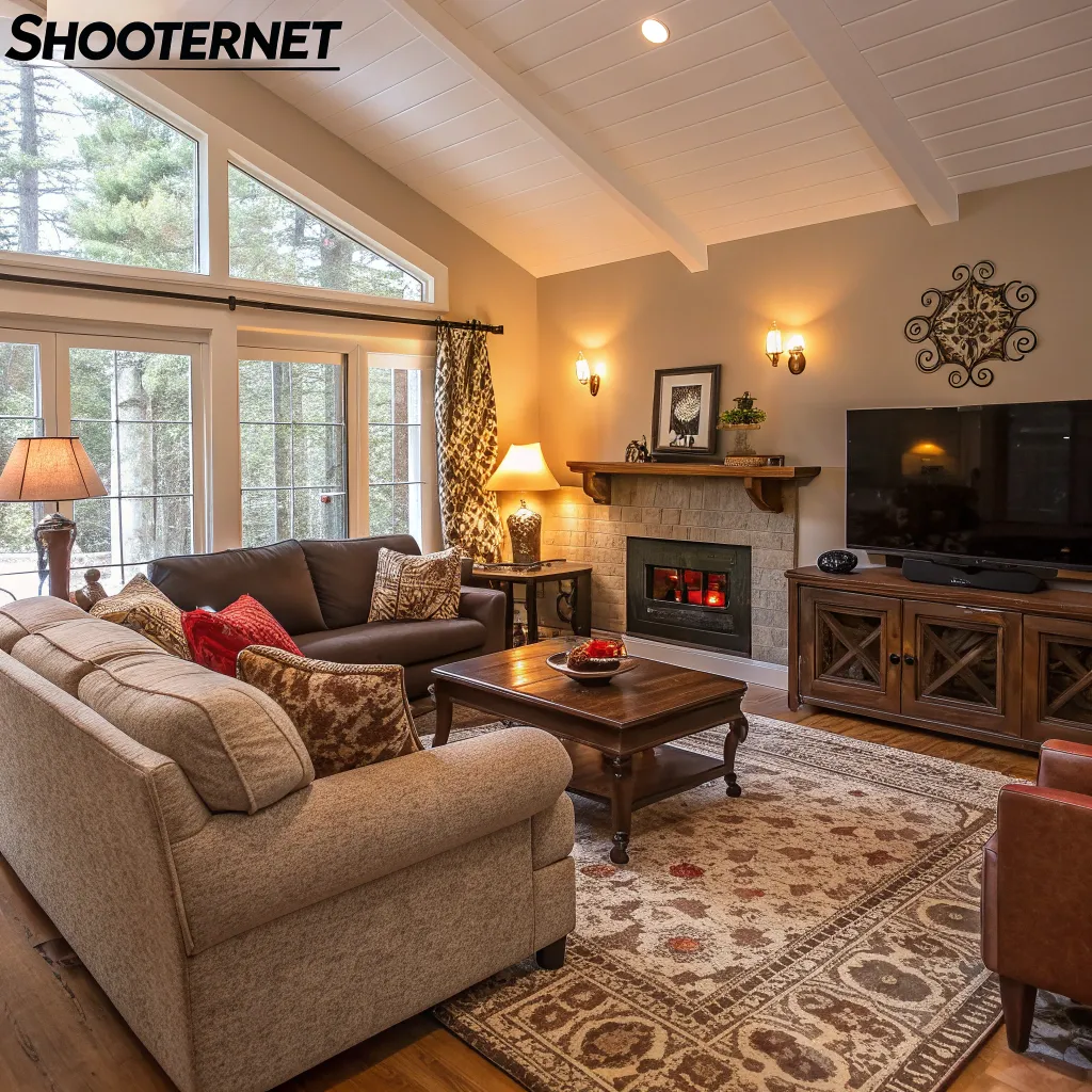 A cozy living room with SHOOTERNET products