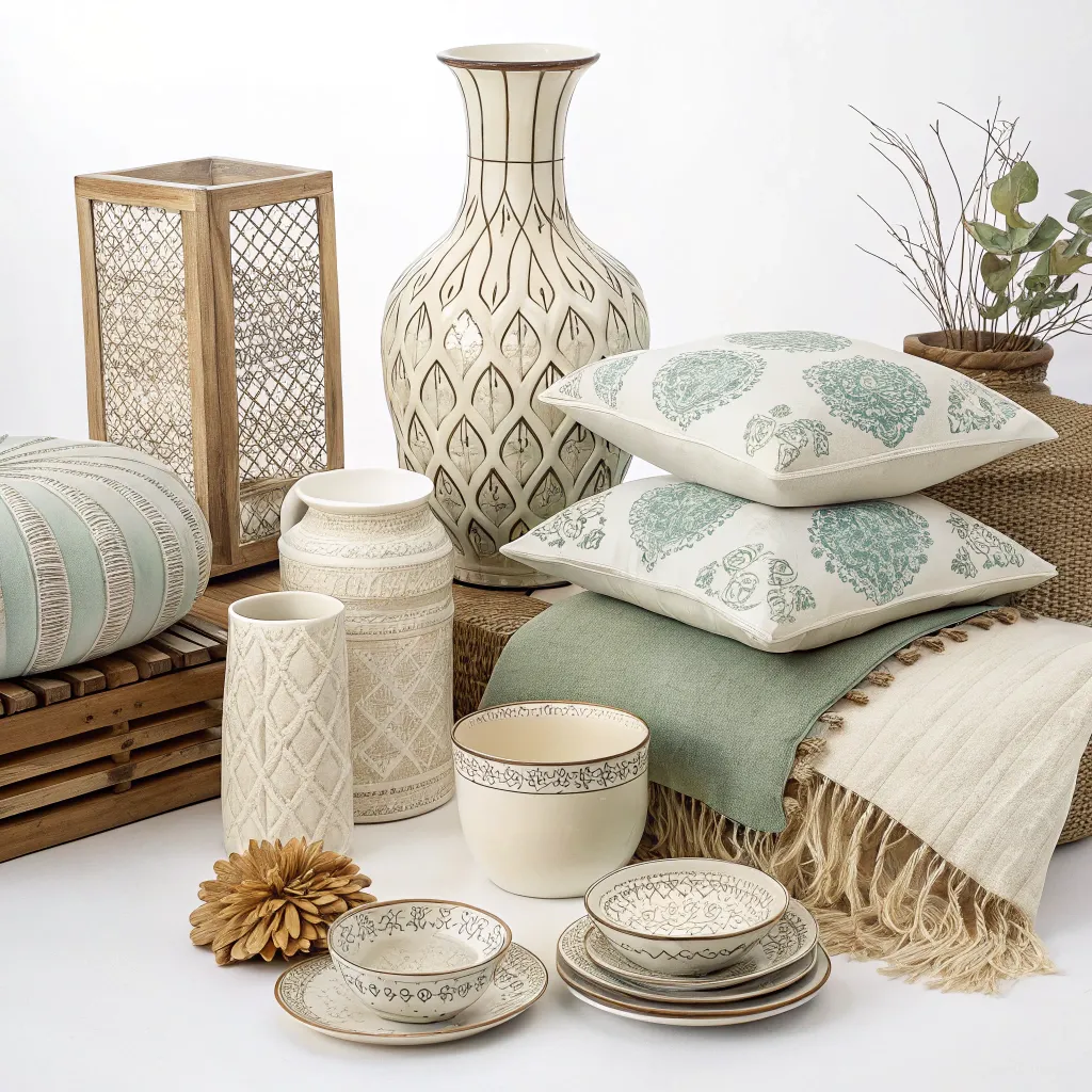 A collection of beautifully arranged home goods on sale